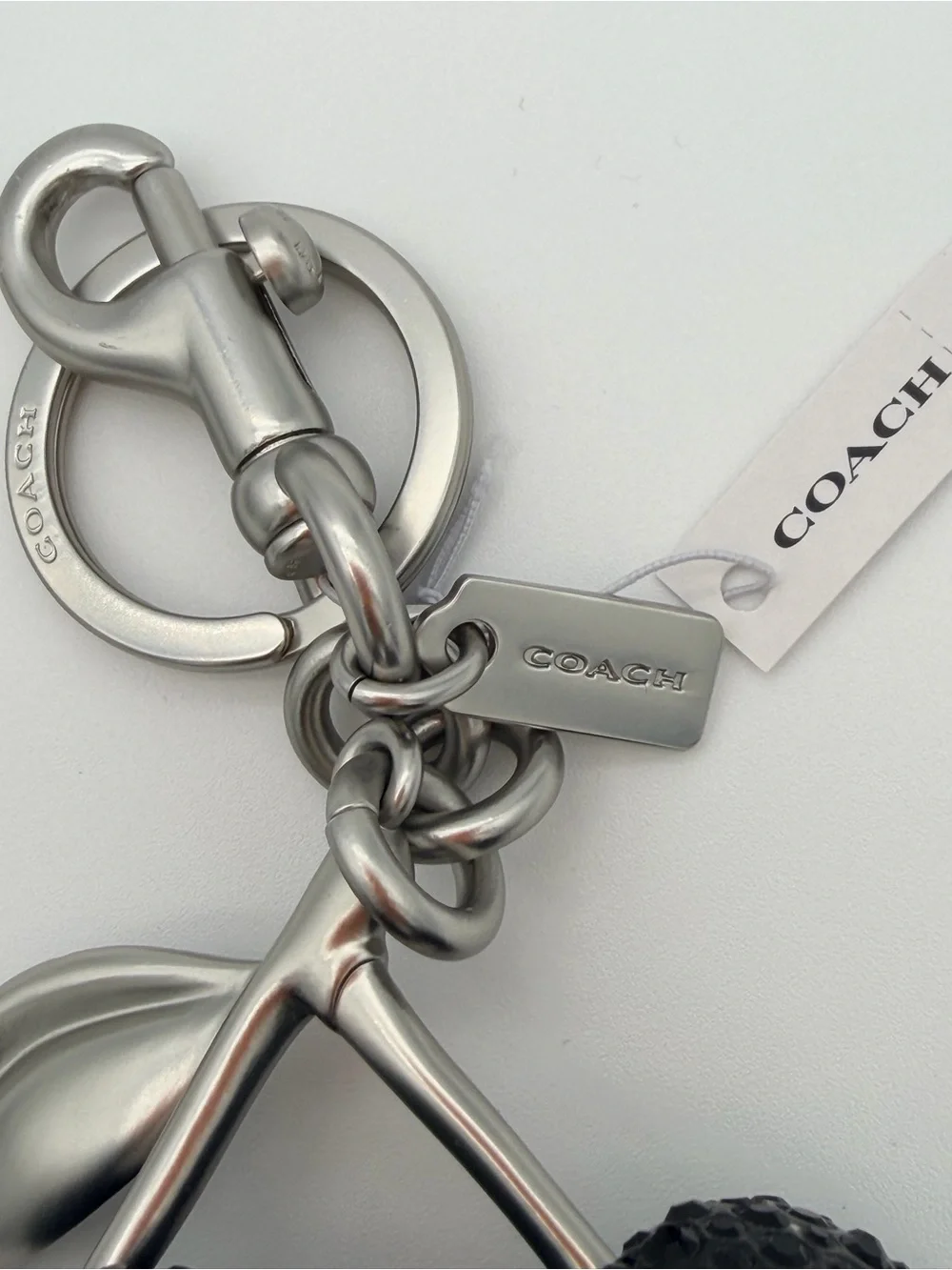 COACH Black Crystal Cherry Key Ring Charm CCD32